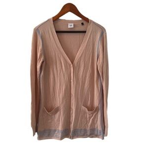 Cabi Lucy Women's Small Cardigan Sweater Peach Gray
